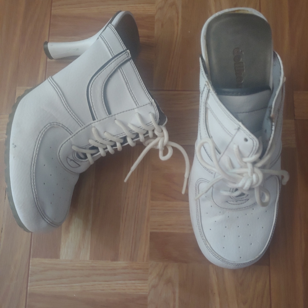 White Tennis Sneaker Heels
